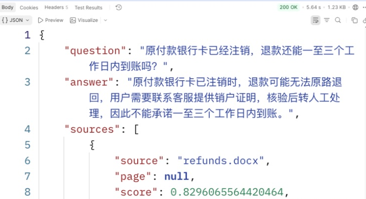 Postman Word 问答:银行卡注销需核验后转人工处理,来源为 refunds.docx